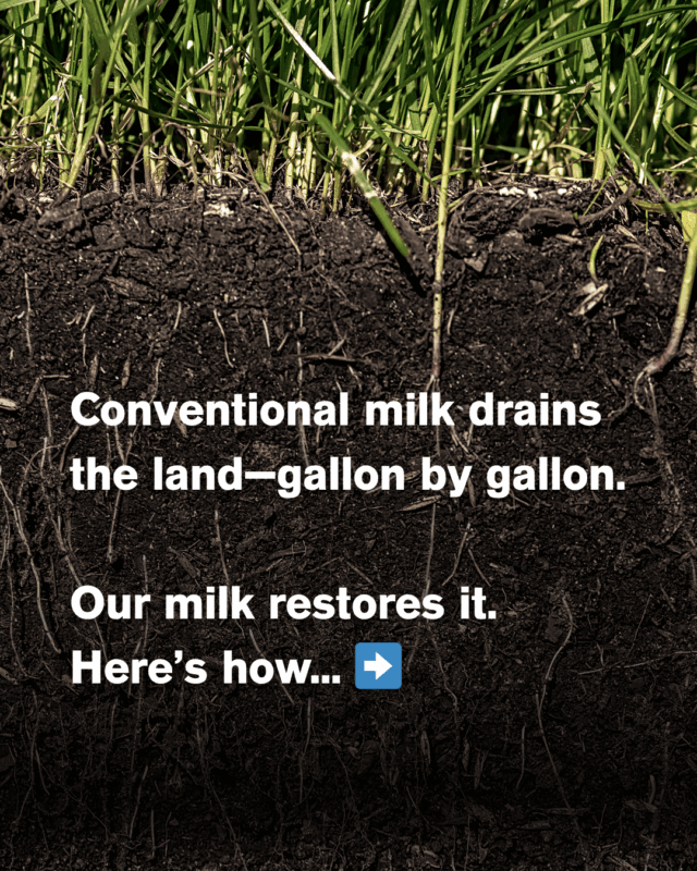 conventional milk drains the land