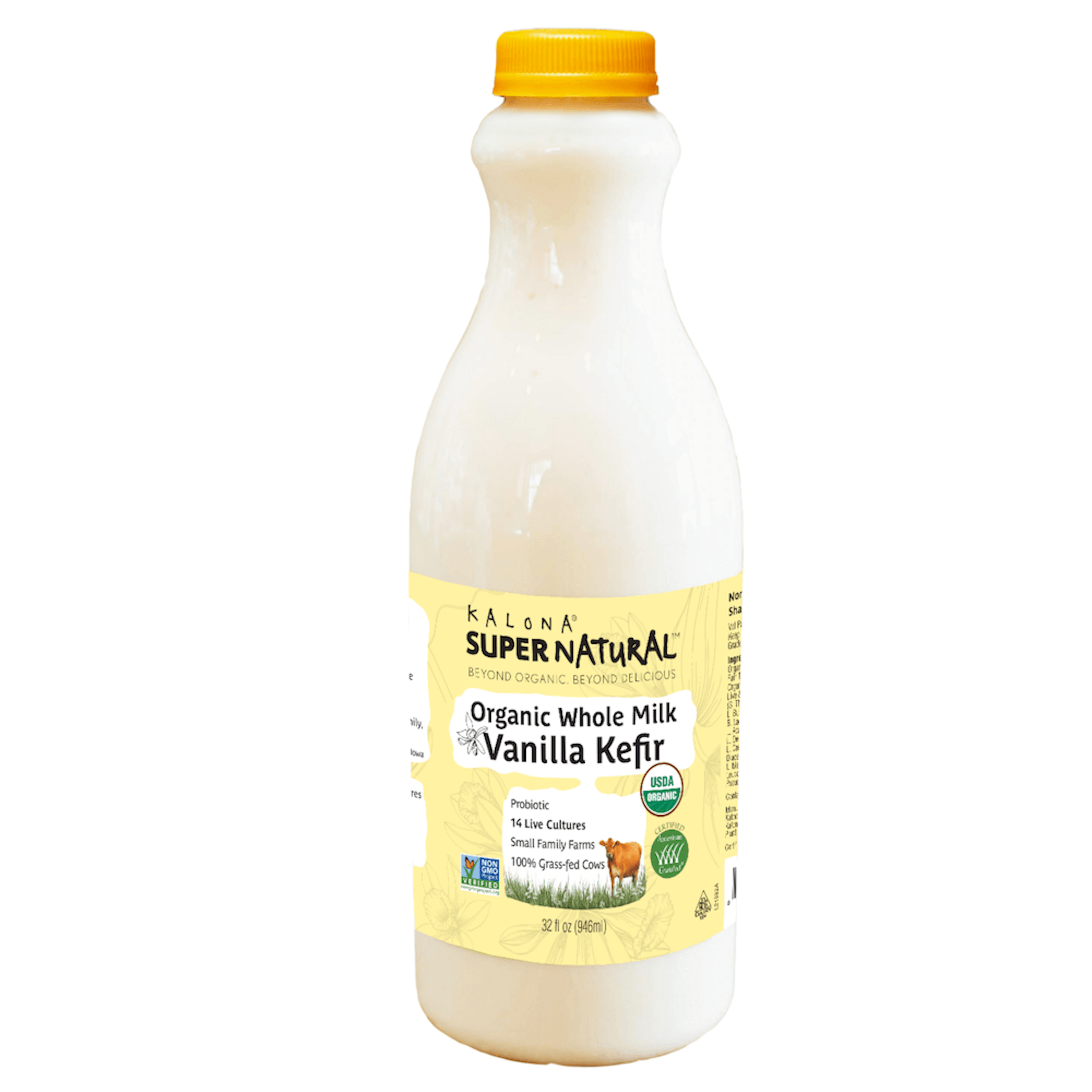 Organic 100% Grass-Fed Whole Milk Vanilla Kefir | Kalona SuperNatural