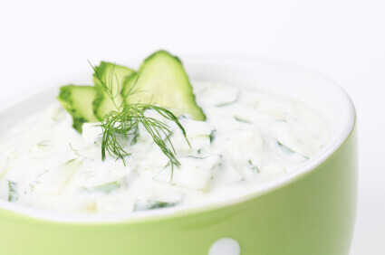 Cucumber Yogurt with Garlic and Dill