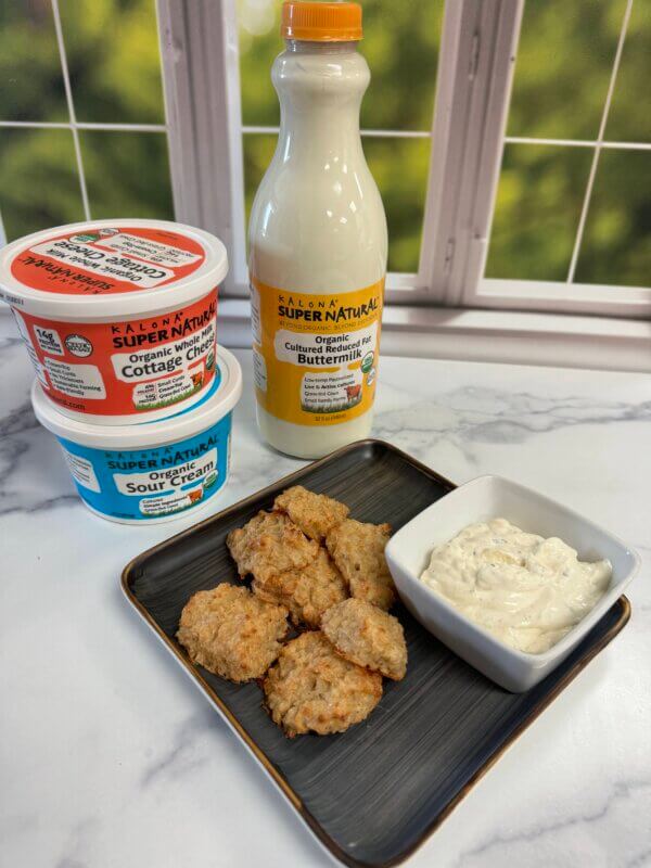 Kalona SuperNatural Cottage Cheese tots and dip