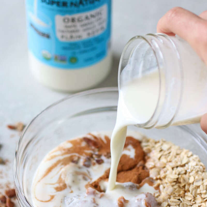 Pouring award-winning kefir into other ingredients