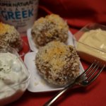 Meatballs with Cucumber and Sweet Curry Yogurt Dips