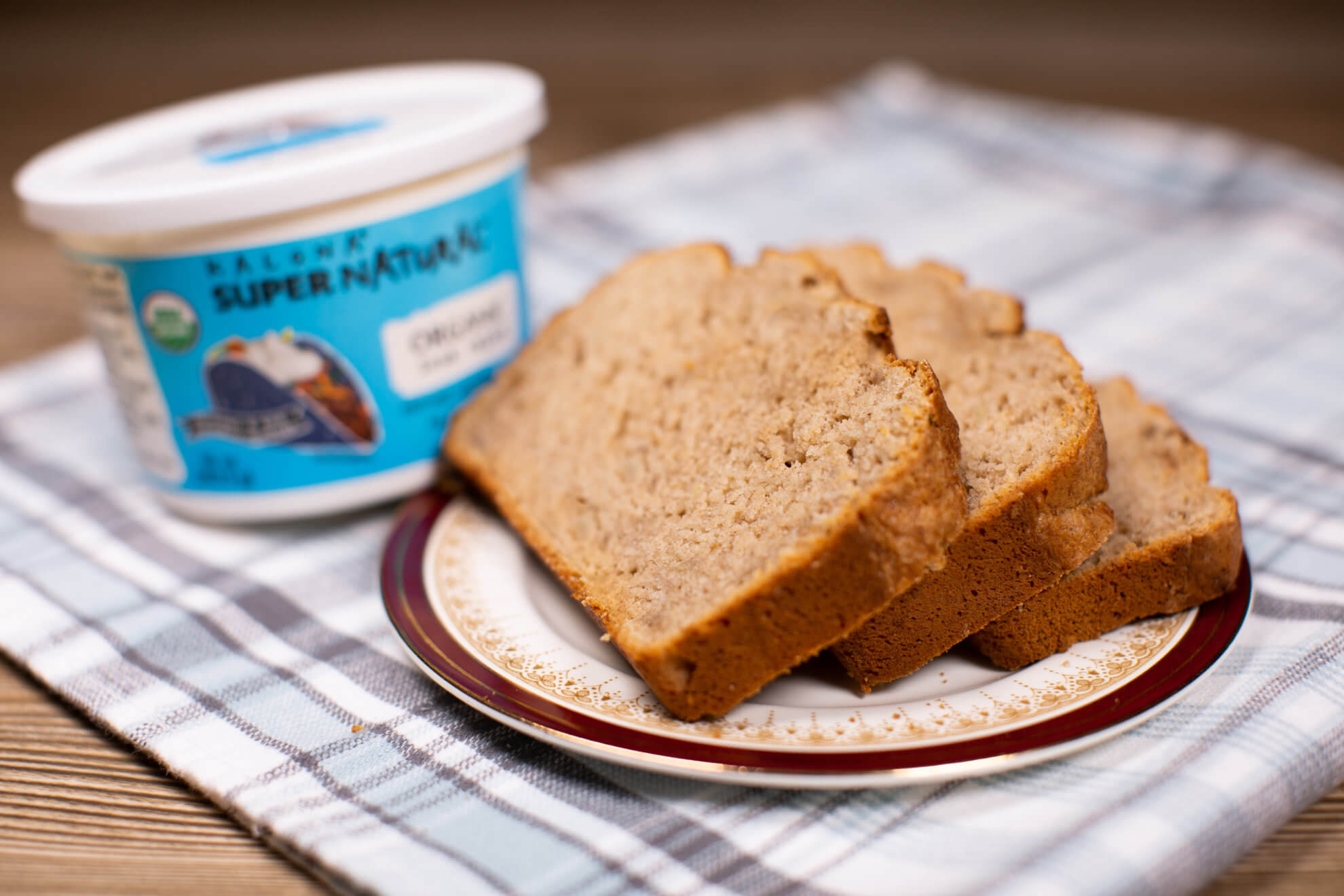 cinnamon banana bread 2, sour cream, grass-fed butter