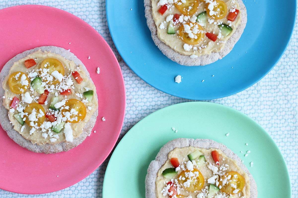 greek pita pizza, hummus recipe