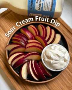 Sour Cream Maple Fruit Dip with Apple Slices
