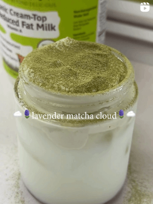 Lavender Matcha with Kalona 2% milk