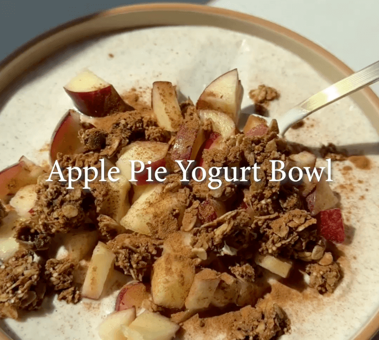 Apple Pie Yogurt Bowl with Sliced Apples and Granola