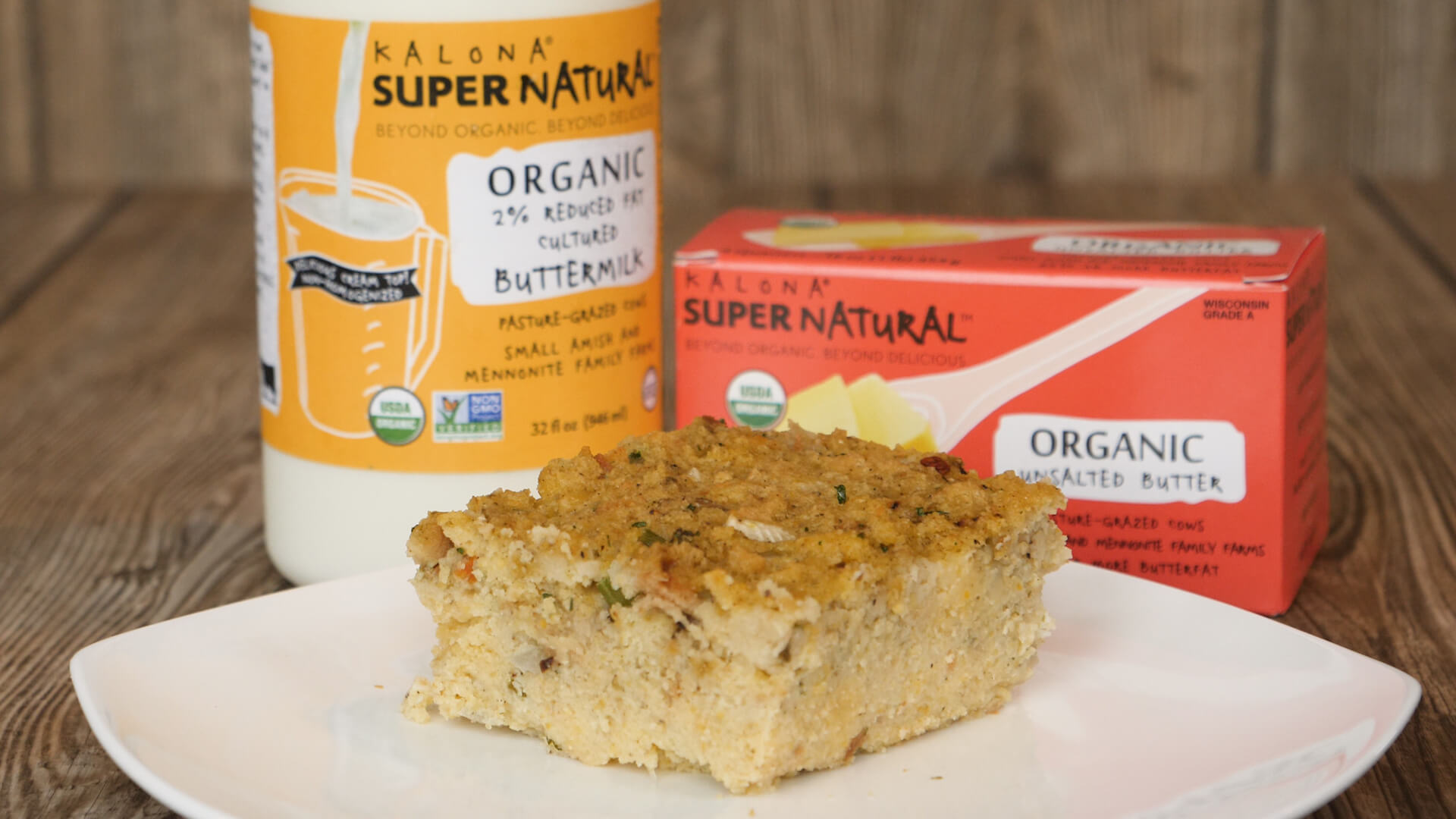 Southern Cornbread Stuffing with Kalona SuperNatural organic buttermilk and unsalted butter