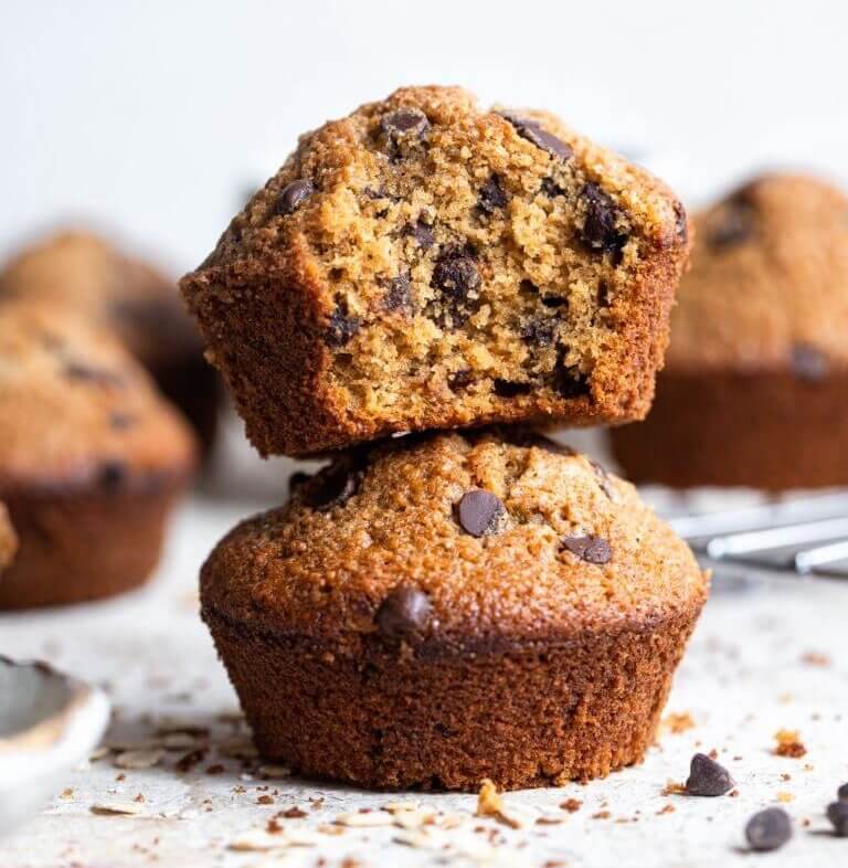 gluten-free-chocolate-chip-muffins, protein-packed
